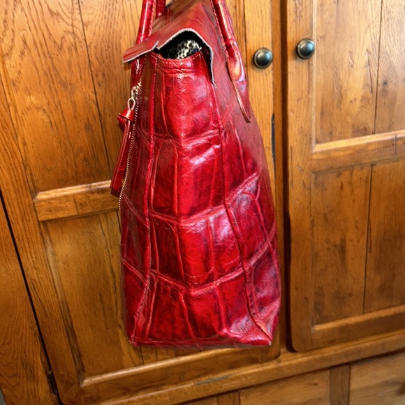 KATE♥️LANDRY LEATHER Tote Bag EXCELLENT Condition!⭐️Deep Maroon/Burgundy♥️ - Picture 3 of 13